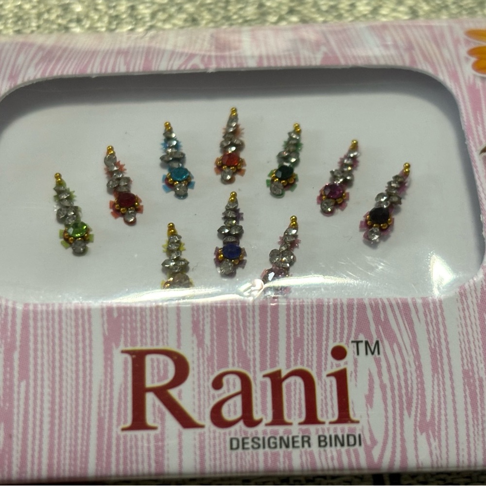 10 Multicolored Bindis, Forehead Gems, Body Jewels